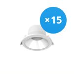 Confezione Multipack 15x Noxion Downlight LED Apollo 9W 1100lm 60D - 840 Bianco Freddo | 145mm - Ritaglio 120mm - UGR <19
