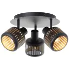Brilliant Tyas Luce da soffitto  Aluminium Metallo Nero Oro | 370mm -  Adatto per 3x E14
